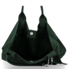 GEANȚĂ DIN PIELE shopper bag Genuine Leather verde de sticlă 801